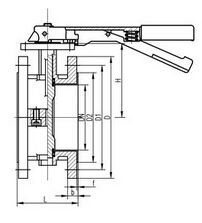 手動全襯氟法蘭蝶閥結(jié)構(gòu)圖